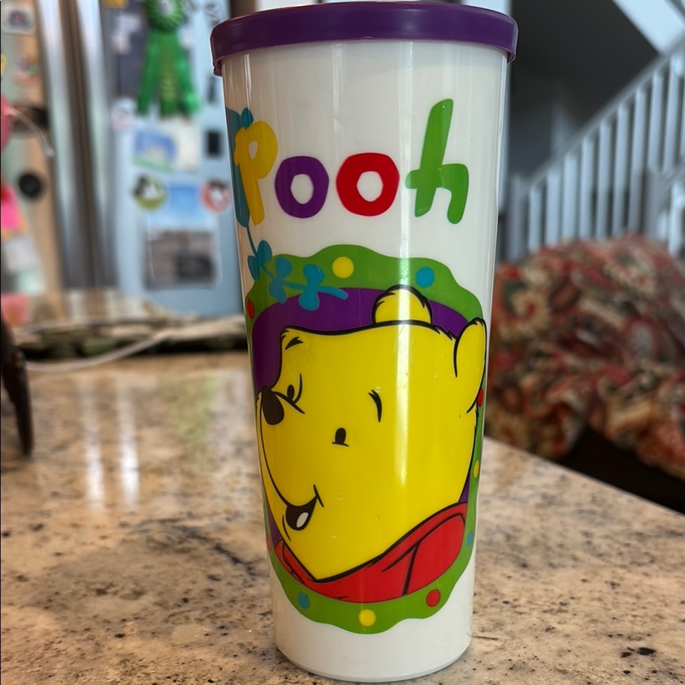 Vintage Tupperware Pooh and Tigger tumbler with lid